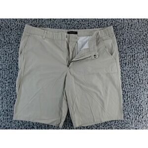 Structure Mens Khaki Casual Chino Shorts Flat Front Zip Fly Size 34